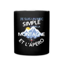Mug uni - Un mec simple: Montagne et apéro