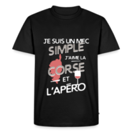 T-shirt premium homme - Un mec simple: Corse et apéro - noir - front