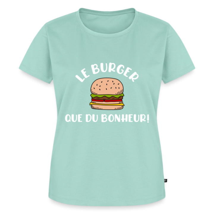 T-shirt premium femme - Burger: Que du bonheur - menthe  - front