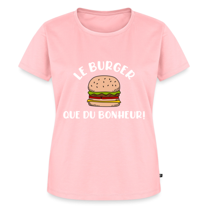 T-shirt premium femme - Burger: Que du bonheur - rose - front