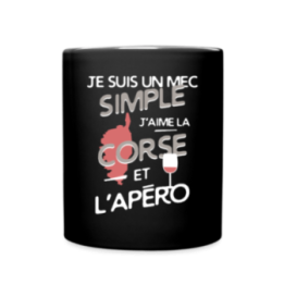 Mug uni - Un mec simple: Corse et apéro - noir - front