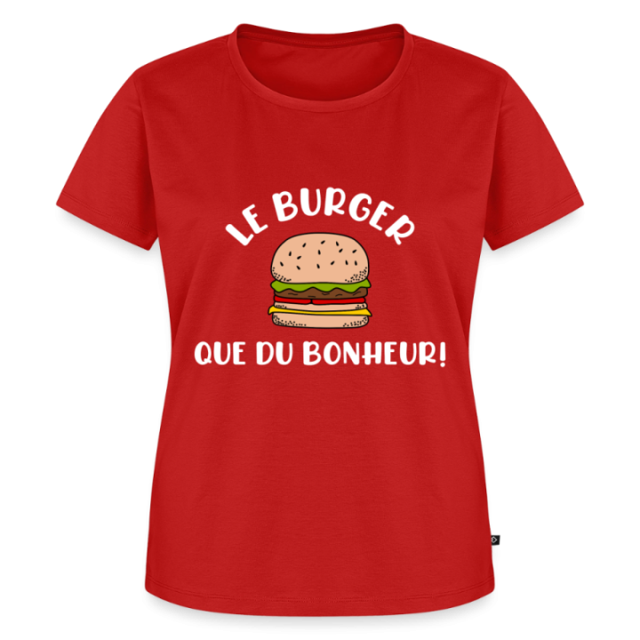 T-shirt premium femme - Burger: Que du bonheur - rouge - front