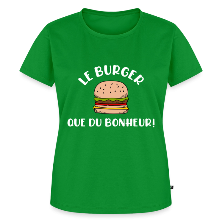 T-shirt premium femme - Burger: Que du bonheur - vert - front
