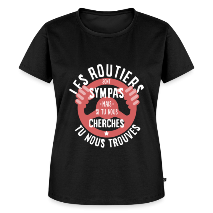 T-shirt premium femme - Les routiers sont sympas mais... - noir - front
