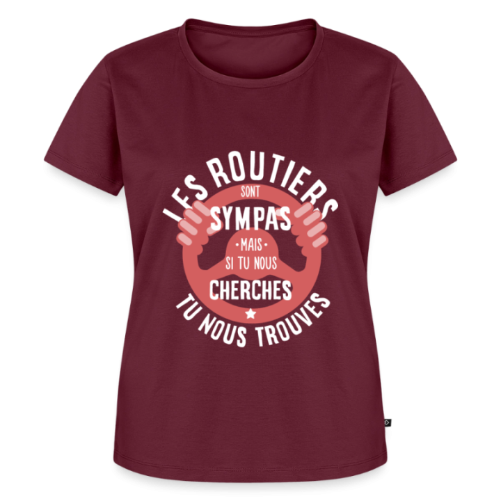 T-shirt premium femme - Les routiers sont sympas mais... - bourgogne - front