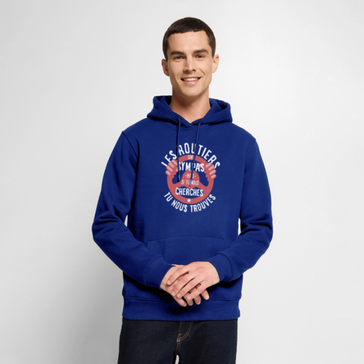 Sweat-shirt à capuche premium homme - Les routiers sont sympas mais... - bleu roi - front