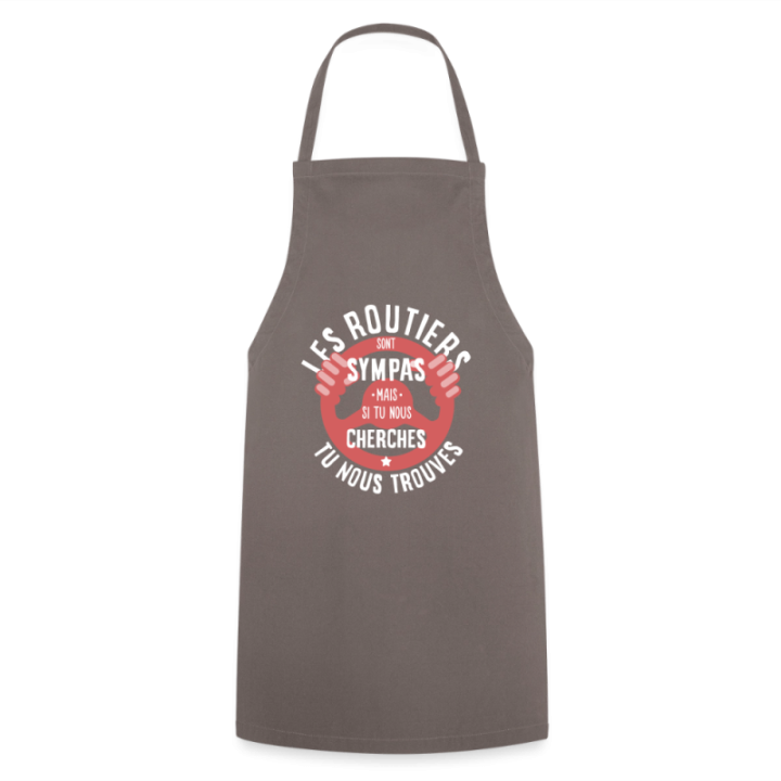 Tablier de cuisine - Les routiers sont sympas mais... - gris - front