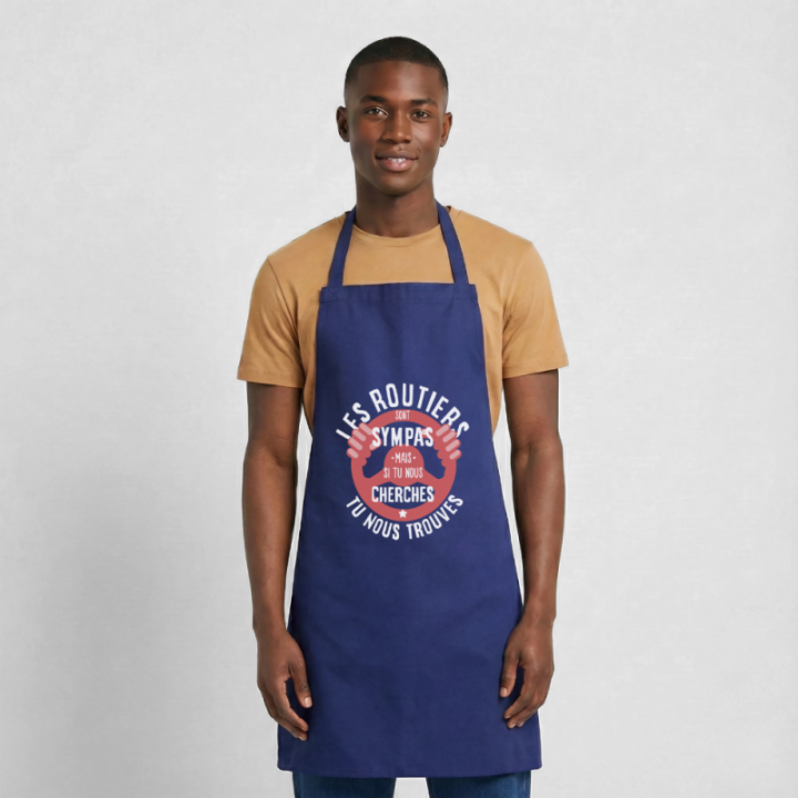 Tablier de cuisine - Les routiers sont sympas mais... - bleu royal - front
