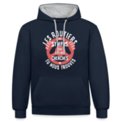 Sweat-shirt à capuche contrasté unisexe - Les routiers sont sympas mais...