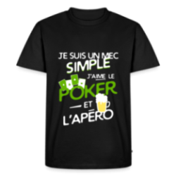 T-shirt premium homme - Un mec simple: Poker et apéro