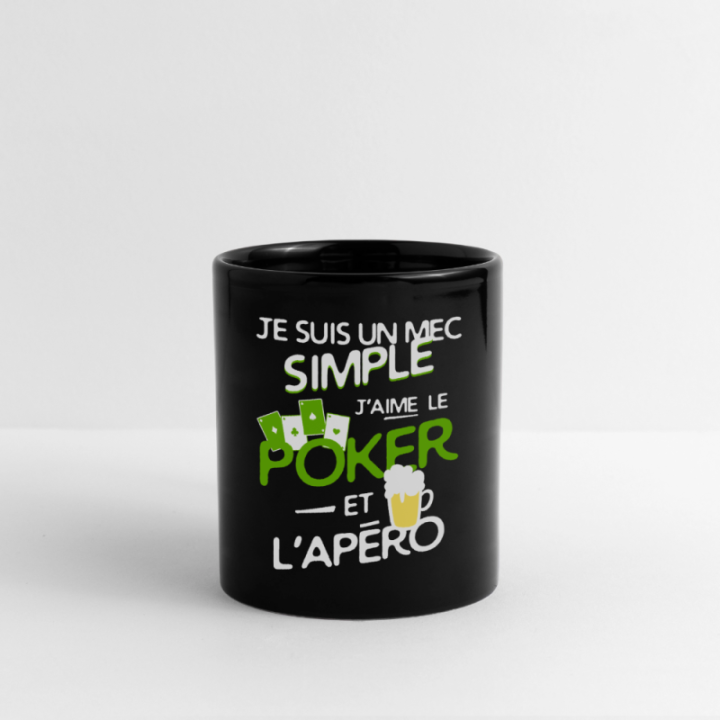 Mug uni - Un mec simple: Poker et apéro - noir - front