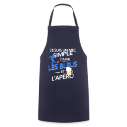 Tablier de cuisine - Un mec simple: Blleus et apéro - marine - front