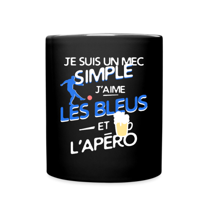 Mug uni - Un mec simple: Blleus et apéro - noir - front