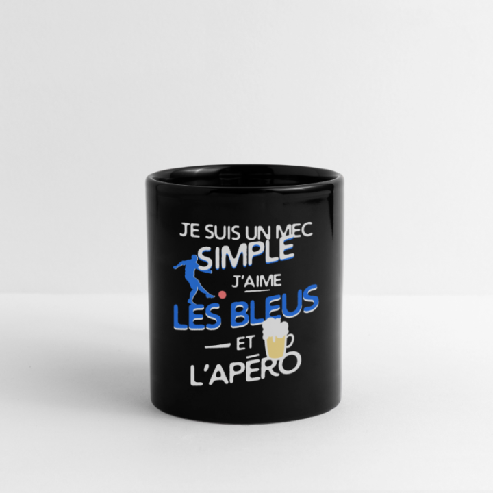 Mug uni - Un mec simple: Blleus et apéro - noir - front