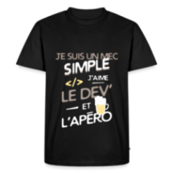 T-shirt premium homme - Un mec simple: Dev et apéro