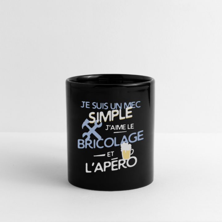 Mug uni - Un mec simple: Bricolage et apéro - noir - front