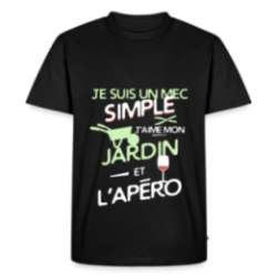 T-shirt premium homme - Un mec simple: Jardin et apéro