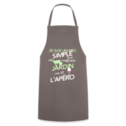 Tablier de cuisine - Un mec simple: Jardin et apéro