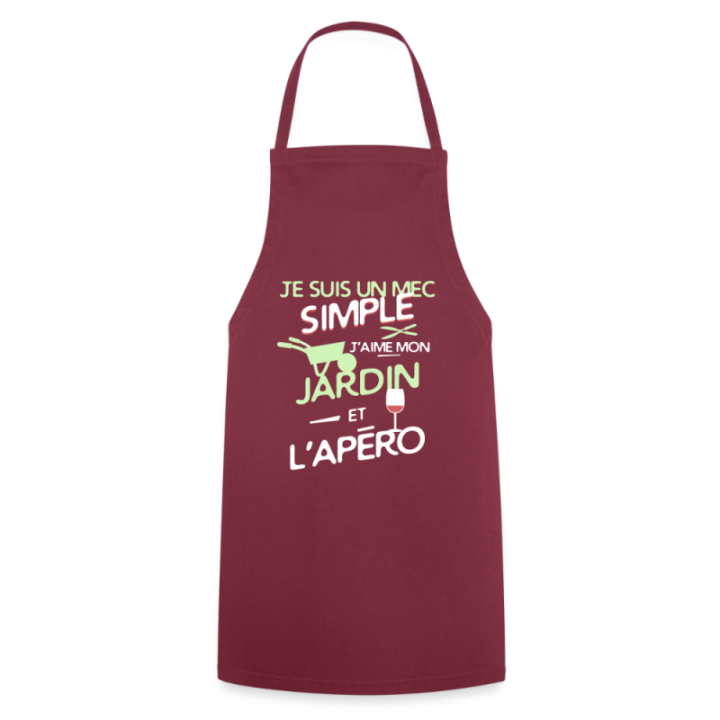 Tablier de cuisine - Un mec simple: Jardin et apéro - bordeaux - front