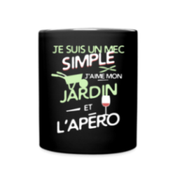 Mug uni - Un mec simple: Jardin et apéro