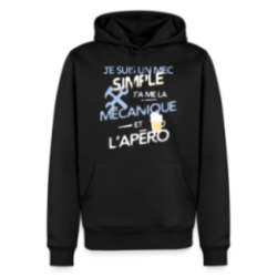 Sweat-shirt à capuche premium homme - Un mec simple: Mécanique et apéro