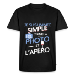T-shirt premium homme - Un mec simple: Photo et apéro