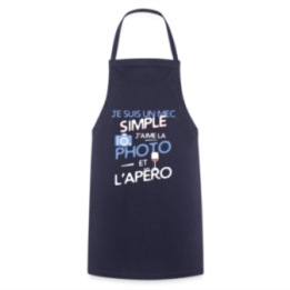 Tablier de cuisine - Un mec simple: Photo et apéro - marine - front