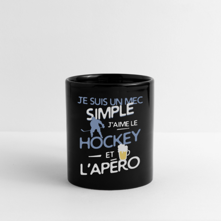 Mug uni - Un mec simple: Hockey et apéro - noir - front