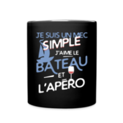 Mug uni - Un mec simple: Bateau et apéro