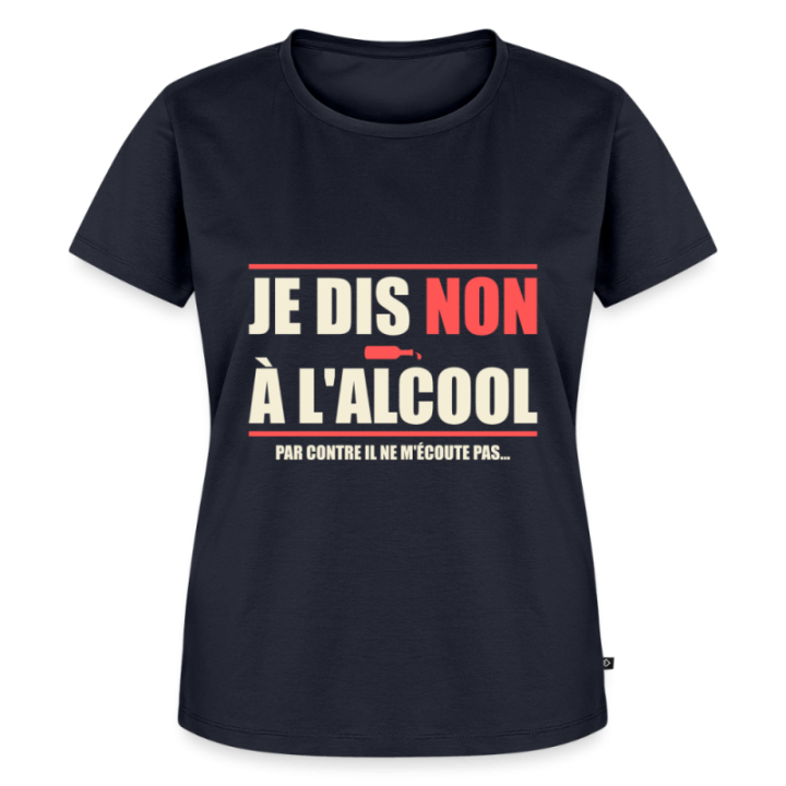 T-shirt premium femme - Je dis non à l'alcool - bleu marine - front