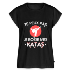 T-shirt à manches retroussées femme - Je peux pas, je bosse mes katas