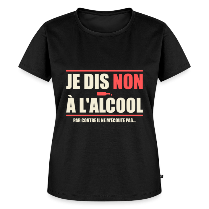 T-shirt premium femme - Je dis non à l'alcool - noir - front