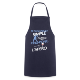 Tablier de cuisine - Un mec simple: Ping-pong et apéro - marine - front