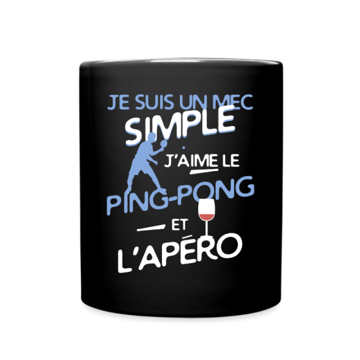 Mug uni - Un mec simple: Ping-pong et apéro - noir - front