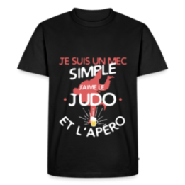 T-shirt premium homme - Un mec simple: Judo et apéro - noir - front