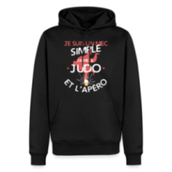 Sweat-shirt à capuche premium homme - Un mec simple: Judo et apéro