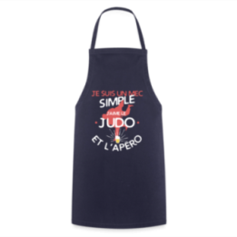 Tablier de cuisine - Un mec simple: Judo et apéro - marine - front