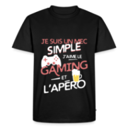 T-shirt premium homme - Un mec simple: Gaming et apéro