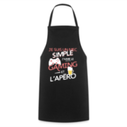 Tablier de cuisine - Un mec simple: Gaming et apéro