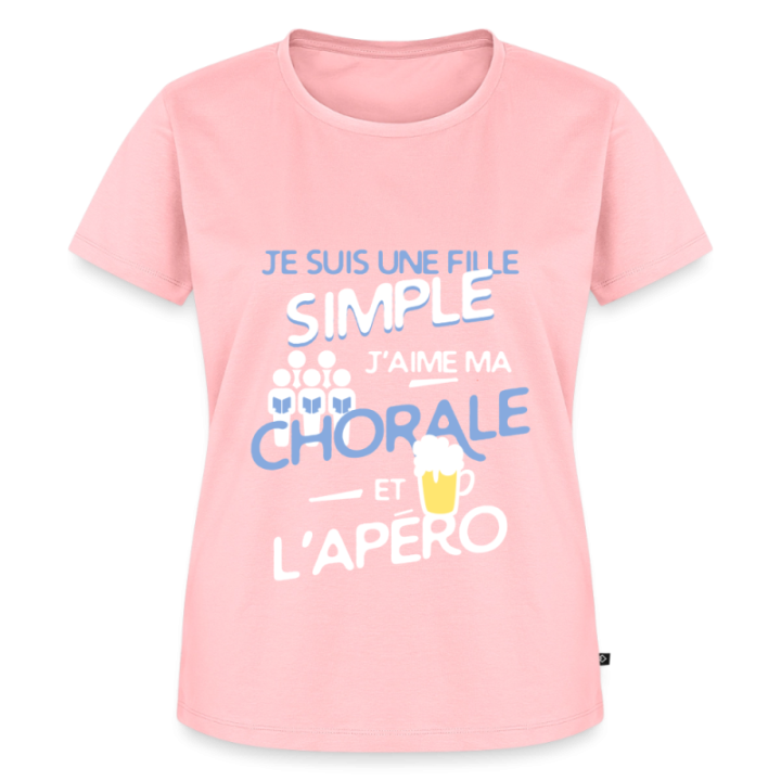 T-shirt premium femme - Une fille simple: Chorale et apéro - rose - front
