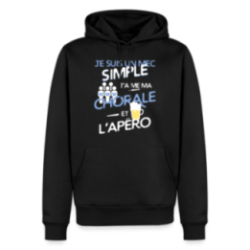 Sweat-shirt à capuche premium homme - Un mec simple: Chorale et apéro