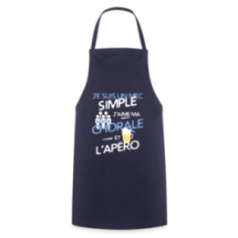 Tablier de cuisine - Un mec simple: Chorale et apéro - marine - front
