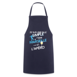 Tablier de cuisine - Une fille simple: Marseille et apéro - marine - front