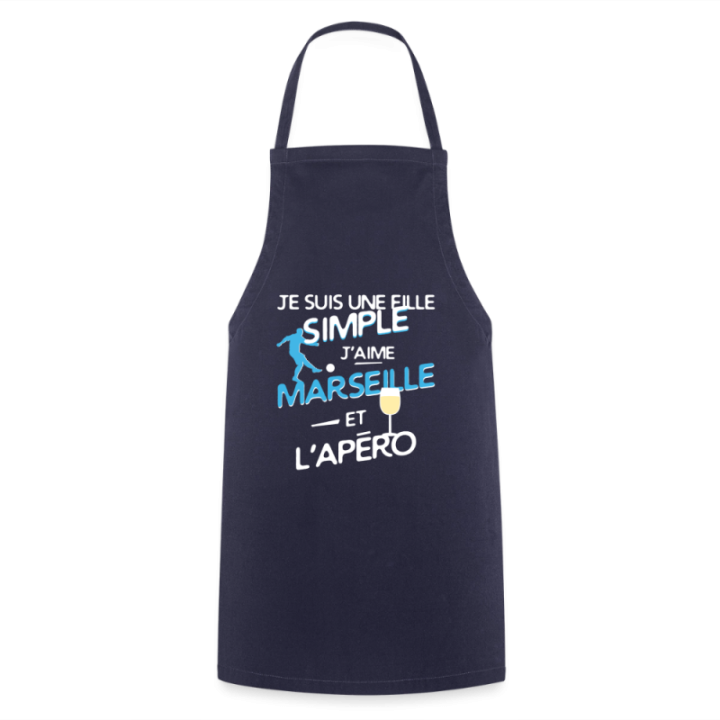 Tablier de cuisine - Une fille simple: Marseille et apéro - marine - front