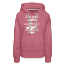 Sweat-shirt à capuche premium femme - Juste besoin d'un cheval et d'un verre de vin - mauve - front