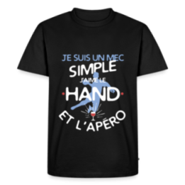 T-shirt premium homme - Un mec simple: Hand et apéro - noir - front
