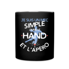 Mug uni - Un mec simple: Hand et apéro - noir - front