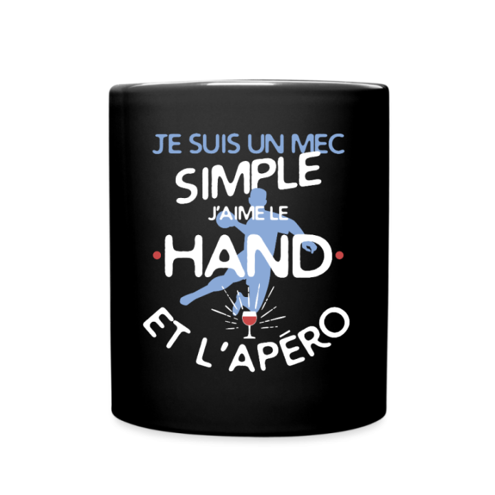 Mug uni - Un mec simple: Hand et apéro - noir - front
