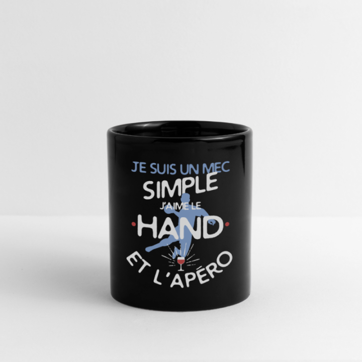 Mug uni - Un mec simple: Hand et apéro - noir - front
