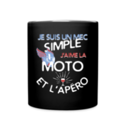 Mug uni - Un mec simple: Moto et apéro